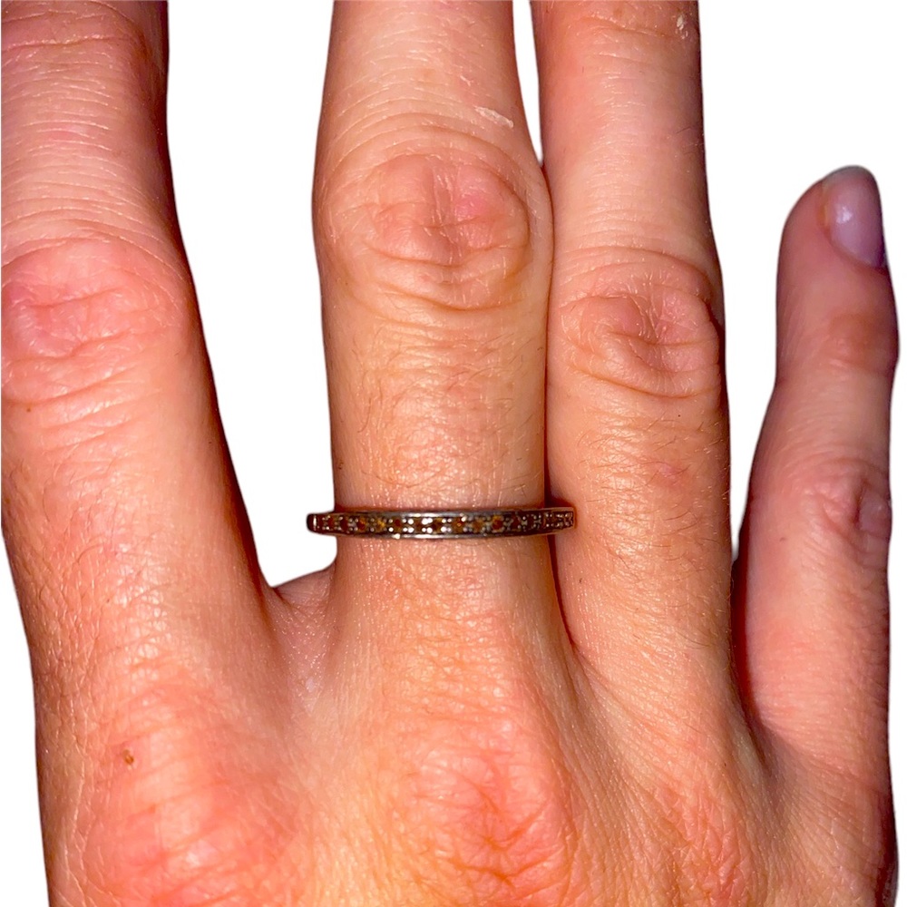 Sterling silver ring with orange stones